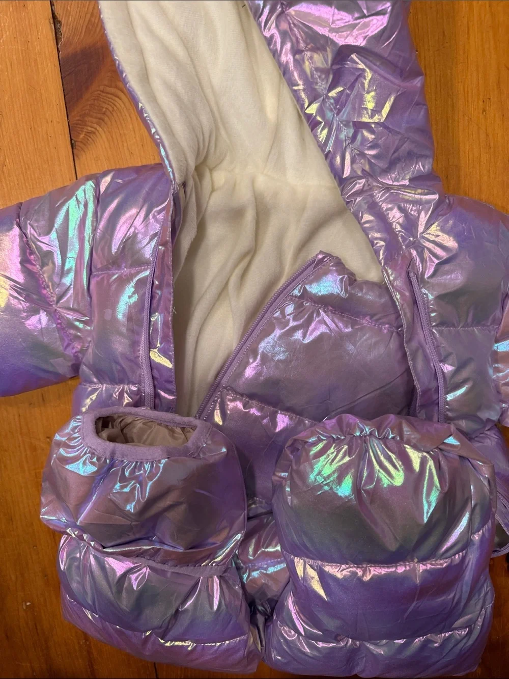 Iridescent Lilac Baby Snowsuit